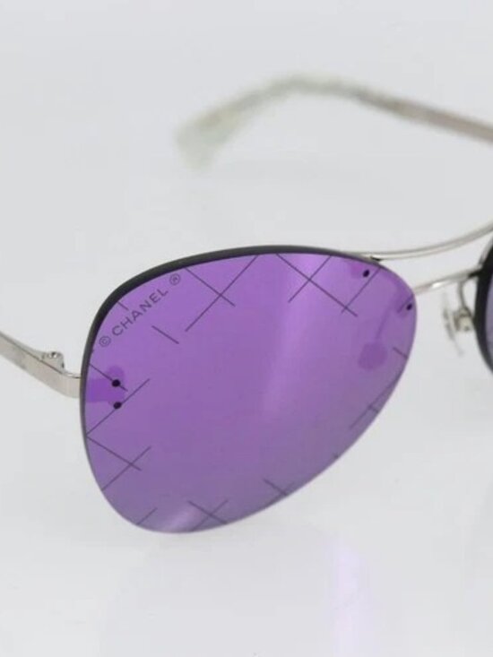 CHANEL Sunglasses metal Purple CC Auth SW1993V main image 11